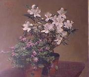 Henri Fantin-Latour Violetas y Azaleas oil on canvas